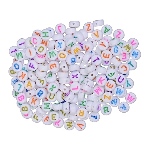 MUELODSIC 500Stücke Bunte DIY Bastelperlen Runde Buchstabenperlen für Schmuckherstellung Accessoires und Kreative Bastelprojekte für Armbänder und Anhänger von MUELODSIC