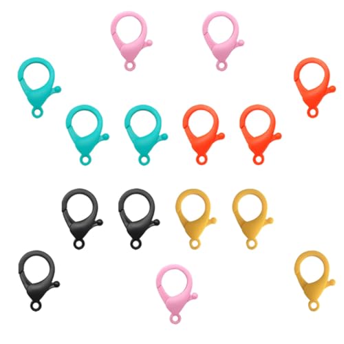 MUELODSIC 50Stücke Kunststoff Lobster Clasps Bunten Farben Zubehör für DIY Schmuck Armbänder und Leicht und Platzsparend für Projekte und Schlüsselanhänger von MUELODSIC