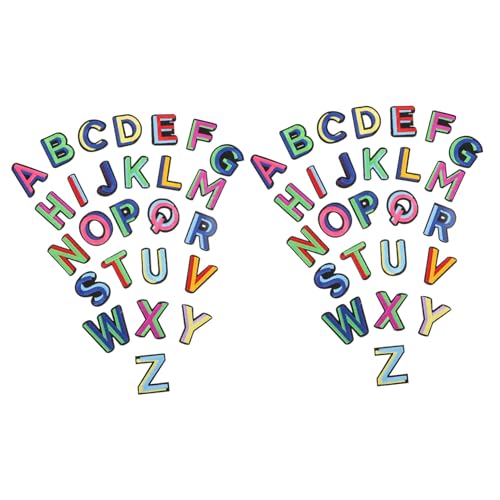 MUELODSIC 52 Stück Teiliges Bunte Buchstaben Aufnäher zum Aufnähen Kreative Alphabet Patches für Kleidung Taschen Hüte Jeans DIY Bastelprojekte Strapazierfähige Stoffapplikationen von MUELODSIC