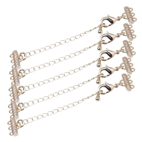 MUELODSIC 5Stücke Teiliges DIY Kettenverlängerungsset Hochwertige und Armbandverlängerungen Goldfarbenem mit Zirkonia für Schmuckherstellung von MUELODSIC