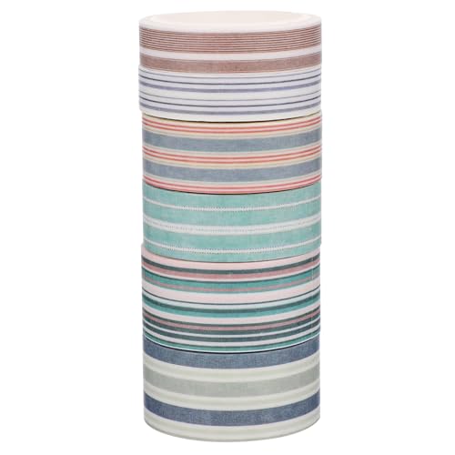 MUELODSIC 6 Rollen Washi Tape Streifen Klebeband aus Hochwertigem Papier Dekoratives Masking Tape für DIY Scrapbooking Planer Geschenkverpackung und Kreative Bastelprojekte von MUELODSIC