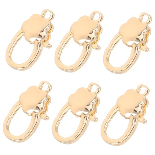 MUELODSIC 6 Stück Karabinerverschlüsse in Blumenform aus Kupferfarbenem Langlebige Schmuckverschlüsse für DIY Armband Halskette Schlüsselanhänger Robust und Verschleißfest von MUELODSIC