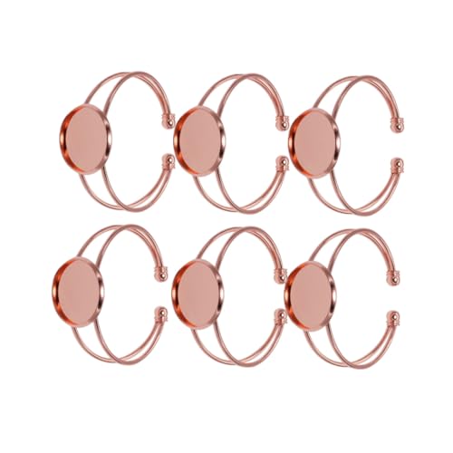 MUELODSIC 6 Stück Teiliges Roségold Runde Kupferplatte Y Förmiger Verstellbarer DIY Armbandrohling für Schmuckherstellung Langlebig Rostfrei Vielseitig für Cabochon und Anhänger MUELODSIC 6 Stück Teiliges Roségold Runde Kupferplatte Y Förmiger Verstellbarer DIY Armbandrohling für Schmuckherstellung Langlebig Rostfrei Vielseitig für Cabochon und Anhänger von MUELODSIC