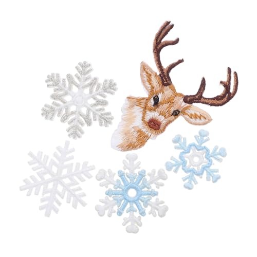 MUELODSIC 6 Stück Teiliges Stickerei-bügelbild Goldenen Schneeflocken und Rentier Langlebige Diy-applikationen zum Aufnähen und Aufbügeln für Kleidung Hüte Taschen und Weihnachtsdekoration MUELODSIC 6 Stück Teiliges Stickerei-bügelbild Goldenen Schneeflocken und Rentier Langlebige Diy-applikationen zum Aufnähen und Aufbügeln für Kleidung Hüte Taschen und Weihnachtsdekoration von MUELODSIC