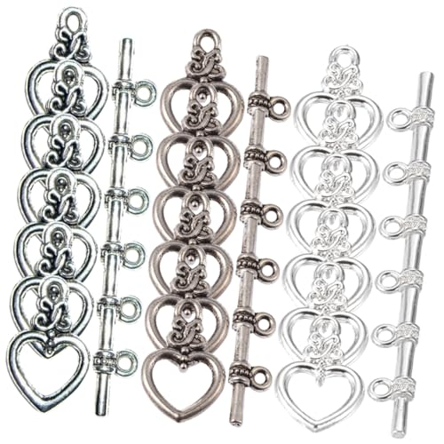MUELODSIC 60 Sätze Teiliges Herzförmiges Toggle Verschluss Legierung DIY Schmuck Verschlüsse für Armbänder und Halsketten Farben Mix Antiksilber Antikgrün Silber Langlebig und Einfach zu MUELODSIC 60 Sätze Teiliges Herzförmiges Toggle Verschluss Legierung DIY Schmuck Verschlüsse für Armbänder und Halsketten Farben Mix Antiksilber Antikgrün Silber Langlebig und Einfach zu von MUELODSIC