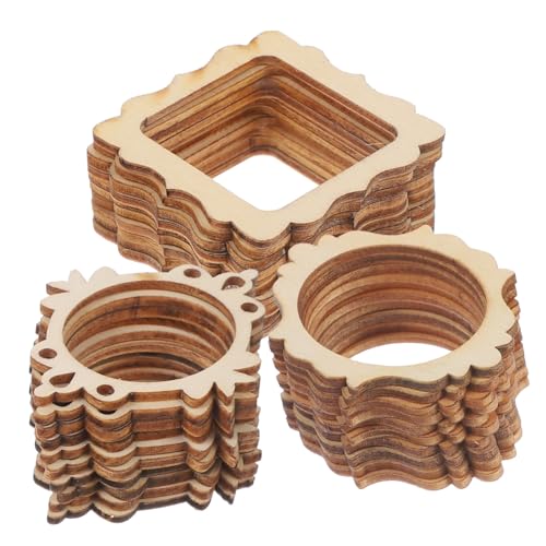 MUELODSIC 60 Stück DIY Holzscheiben Unlackierte Holzplatten für Bastelarbeiten Hängende Deko für Fenster Türen Garten und Mehr Kreative Holzschneider für Handwerk und DIY Projekte von MUELODSIC