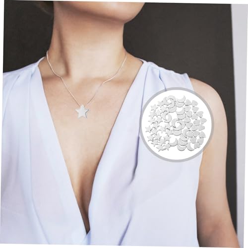 MUELODSIC 60 Stück Teiliges Spacer Bead Connector aus Silberfarbenem Legierungsmetall mit Mond Herz Sternformen Vielseitige Perlen für DIY Armbänder Halsketten Schmuckherstellung und MUELODSIC 60 Stück Teiliges Spacer Bead Connector aus Silberfarbenem Legierungsmetall mit Mond Herz Sternformen Vielseitige Perlen für DIY Armbänder Halsketten Schmuckherstellung und von MUELODSIC