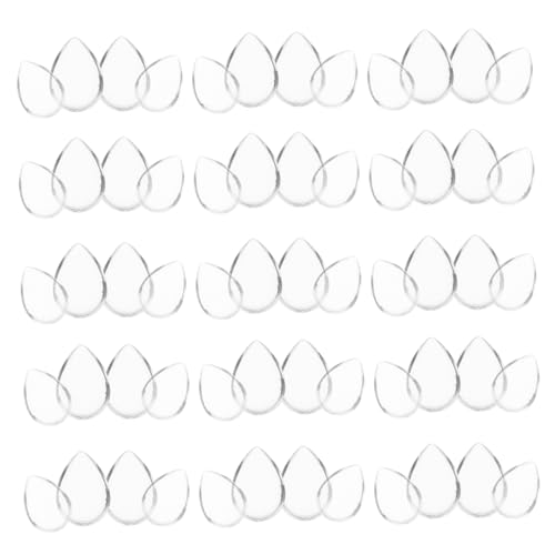 MUELODSIC 60 Stück Transparente Wasser tropfen Glas Cabochons Fein Poliert Flache Rückseite für Schmuckherstellung DIY Basteln Schmuckperlen Edelsteinähnlich von MUELODSIC