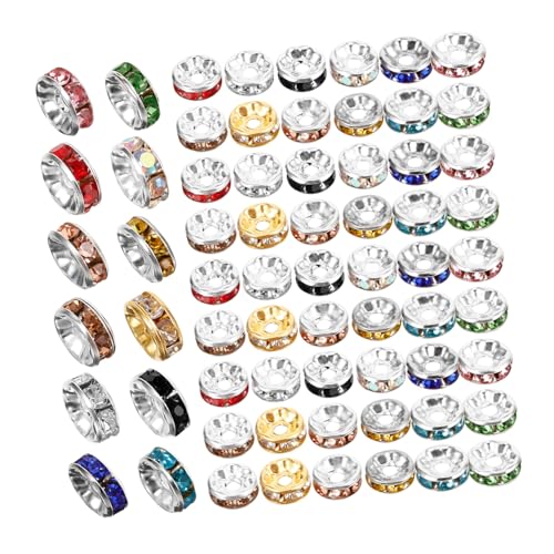 MUELODSIC 600 Stück Bunte Spacer Perlen mit Strass für Schmuckherstellung Langlebige Polierte DIY Bastelperlen für Armbänder Halsketten Leichter Kratzfester Schmuckzubehör von MUELODSIC