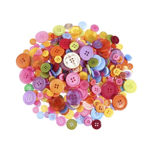 MUELODSIC 600 Stück Teiliges Bunte Harzknöpfe Rund Löchern Vielseitige Dekorations und Nähknöpfe für DIY Bastelprojekte Scrapbooking und Kleidung MUELODSIC 600 Stück Teiliges Bunte Harzknöpfe Rund Löchern Vielseitige Dekorations und Nähknöpfe für DIY Bastelprojekte Scrapbooking und Kleidung von MUELODSIC