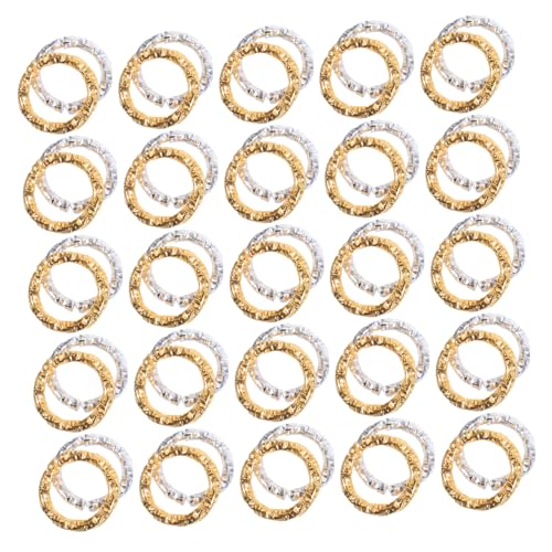 MUELODSIC 600 Stück Twisted Open Jump Rings Metall Verbinder DIY Schmuckzubehör Facettiert Gold Silber Handgefertigte Ringe für Ohrringe Armbänder Halsketten von MUELODSIC