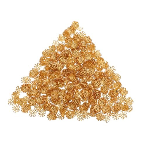 MUELODSIC 600 Stücke Perlenkappen Metall Gold Filigrane Hohlblumen Spacer Endkappen für Schmuckherstellung DIY Halskette Armband Zubehör Langlebig Robust MUELODSIC 600 Stücke Perlenkappen Metall Gold Filigrane Hohlblumen Spacer Endkappen für Schmuckherstellung DIY Halskette Armband Zubehör Langlebig Robust von MUELODSIC