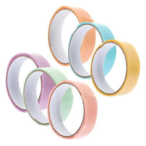 MUELODSIC 6Rollen Farbenfrohes Dekompressions Klebeband für Bastelarbeiten Lustige Langlebige Klebrige Ballbänder für DIY Projekte für Freizeitgestaltung von MUELODSIC