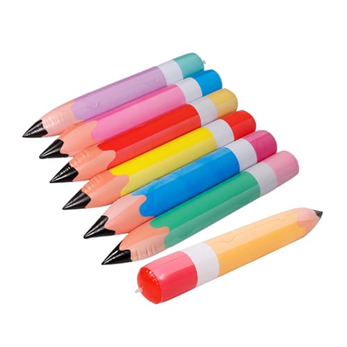 MUELODSIC 7 Stück Teiliges Aufblasbare PVC Bleistifte Zurück zur Schule Dekoration Jumbo Bleistift für Klassenzimmer Leicht und Sicher Einfache Handhabung Orange Gelb Blau Grün Rot von MUELODSIC