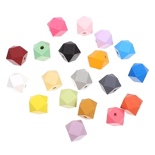MUELODSIC 70 Stück Teiliges Bunte Geometrische Holzperlen mit DIY Schmuckperlen für Armbänder Halsketten Dekorative und Bastelprojekte Leichte Vielseitige Bastelperlen zum Auffädeln von MUELODSIC