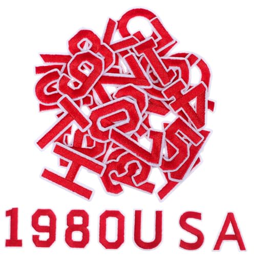 MUELODSIC 72 Stück Rote Alphanumerische Aufkleber Zahlen Patches Flecken Benutzerdefinierte Patches Nähen Zahlen 0-9 Applikation Individuelle Aufnäher Gestickt Sticken Alphabet Polyester Rot MUELODSIC 72 Stück Rote Alphanumerische Aufkleber Zahlen Patches Flecken Benutzerdefinierte Patches Nähen Zahlen 0-9 Applikation Individuelle Aufnäher Gestickt Sticken Alphabet Polyester Rot von MUELODSIC