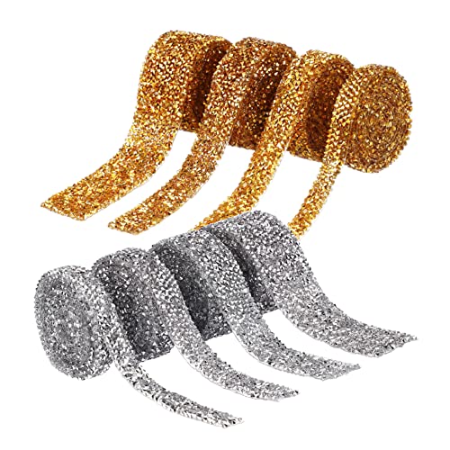 MUELODSIC 8 Rollen Selbstklebendes Strassband Resin Glitzerbänder in Silber und Gold Breit Starke Haftung Flexibel Zuschneidbar für Basteln Schmuck und Dekoration MUELODSIC 8 Rollen Selbstklebendes Strassband Resin Glitzerbänder in Silber und Gold Breit Starke Haftung Flexibel Zuschneidbar für Basteln Schmuck und Dekoration von MUELODSIC