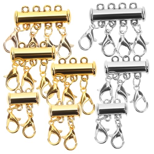 MUELODSIC 8 Stück Magnetischer Teiliges Schmuckverschluss für Mehrlagige Halsketten und Armbänder Praktische Kettenverbinder zur Verhinderung von Verknotungen Stilvoller Doppel und Dreifach von MUELODSIC
