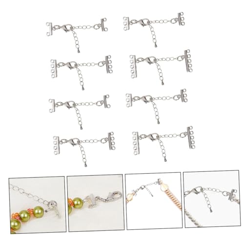 MUELODSIC 8 Stück Teiliges Edelstahl Kettenverlängerungsset Verstellbare Schmuckverbinder für Armbänder Halsketten DIY Zubehör Praktische Verlängerungsketten von MUELODSIC