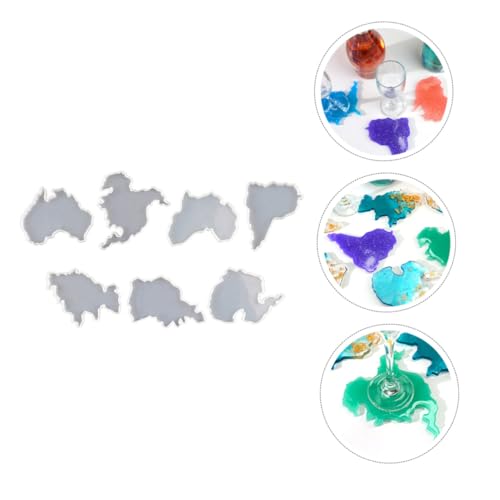 MUELODSIC 8 Stück Teiliges Silikonformen für DIY Kristall Untersetzer Flexible Hitzebeständige Gießform in Kontinentform für Kreative Harzarbeiten und Tischdekoration MUELODSIC 8 Stück Teiliges Silikonformen für DIY Kristall Untersetzer Flexible Hitzebeständige Gießform in Kontinentform für Kreative Harzarbeiten und Tischdekoration von MUELODSIC