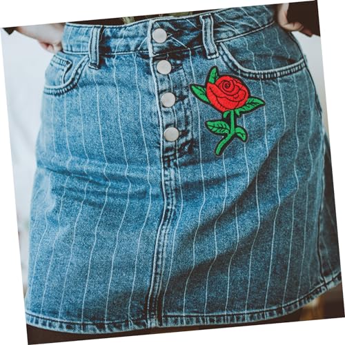 MUELODSIC 9 Stück Teiliges Rosen blumen Aufnäher aus Bestickte Applikationen zum Aufnähen Dekorative Patches für Kleidung Taschen Hüte DIY Mode und Reparatur Langlebig und Vielseitig von MUELODSIC
