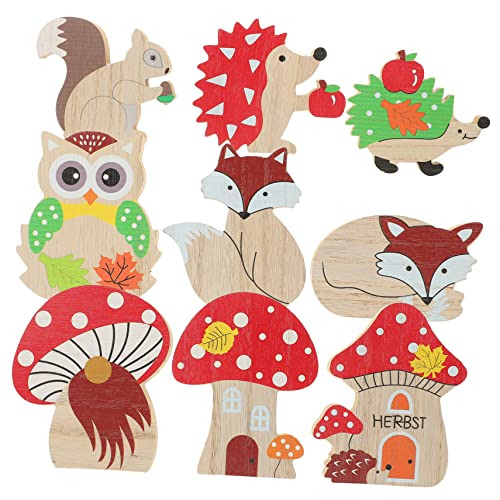 MUELODSIC 9stücke Teiliges Aus Holzfiguren Cartoon Tiere Und Pilze Dekorative Ornamente Für Schreibtisch Wohnzimmer Büro Und Mehr Kreative Holzskulpturen Für Entspannte Atmosphäre MUELODSIC 9stücke Teiliges Aus Holzfiguren Cartoon Tiere Und Pilze Dekorative Ornamente Für Schreibtisch Wohnzimmer Büro Und Mehr Kreative Holzskulpturen Für Entspannte Atmosphäre von MUELODSIC