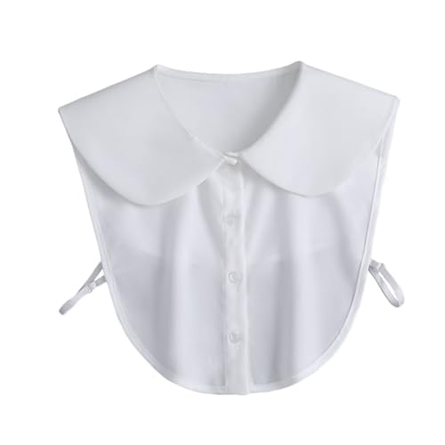 MUELODSIC Abnehmbarer Bluseneinsatz Chiffon mit Rundhalsausschnitt Eleganter Kunstkragen für Damen Vielseitiges Accessoire für Büro Outfits Pflegeleicht und Langlebig von MUELODSIC