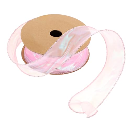 MUELODSIC Bastelband Polyester Wellenkante Geschenkband mit Glänzendem Rand für DIY Schleifen Haarschmuck Dekorationen Langlebig und Glatt Vielseitig Einsetzbar für Kreative Bastelarbeiten von MUELODSIC