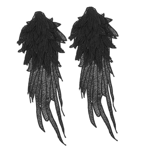 MUELODSIC Bestickte Engelsflügel Aufnäher Schwarz Spitzenapplikationen für DIY Kleidung Schuhe Haaraccessoires Handwerk Dekorative Engelsflügel Patches zum Aufnähen MUELODSIC Bestickte Engelsflügel Aufnäher Schwarz Spitzenapplikationen für DIY Kleidung Schuhe Haaraccessoires Handwerk Dekorative Engelsflügel Patches zum Aufnähen von MUELODSIC