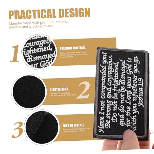 MUELODSIC Bibelspruch Aufnäher Patch mit Befestigung DIY Reparatur Armband für Kleidung Taschen Schuhe Bunte Stickerei Applikation zur Dekoration und Reparatur Umrandet von MUELODSIC
