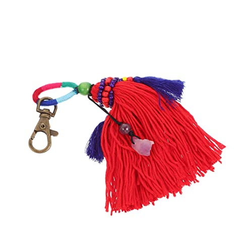 MUELODSIC Boho Quasten Anhänger Auto Rückspiegel Dekoration Handgefertigt Bunte Perlen Schlüsselanhänger Vielseitig als Wand und Taschenanhänger für und Zimmerdeko von MUELODSIC