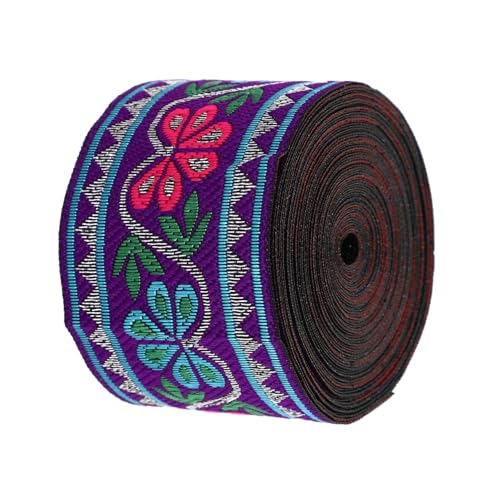 MUELODSIC Breites Jacquard webband mit Ethnischem Spitzenmuster Vielseitiges DIY zierband für Kleidung Taschen und Heimdekoration Strapazierfähiges Polyesterband für Nähprojekte und von MUELODSIC
