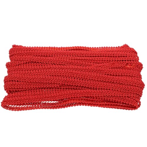 MUELODSIC Bunte Wellenkante Borte Roter Dekorativer Fransenbesatz zum Nähen DIY Vorhang Gardinen Kissen Sofa Verzierungsband für Handarbeit und Wohnraumgestaltung von MUELODSIC