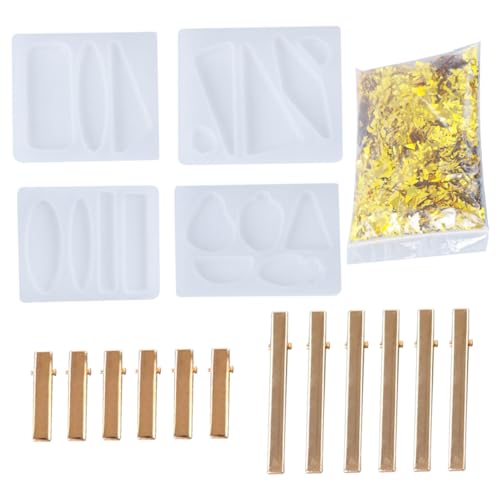 MUELODSIC DIY Haarspangen Silikonform Set Flexibel Langlebig Teilig Goldfarbenen Clips Handgefertigte Epoxidharz Gießform für Individuelle Haarschmuck Herstellung MUELODSIC DIY Haarspangen Silikonform Set Flexibel Langlebig Teilig Goldfarbenen Clips Handgefertigte Epoxidharz Gießform für Individuelle Haarschmuck Herstellung von MUELODSIC