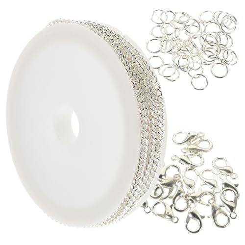 MUELODSIC DIY Schmuckkette Silberne Eisenkette mit Karabinerverschluss Glatte Oberfläche Leicht und Robust für Halsketten und Armbänder Vielseitiges Zubehör zum Basteln und Selbermachen MUELODSIC DIY Schmuckkette Silberne Eisenkette mit Karabinerverschluss Glatte Oberfläche Leicht und Robust für Halsketten und Armbänder Vielseitiges Zubehör zum Basteln und Selbermachen von MUELODSIC