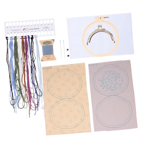 MUELODSIC DIY Stickerei Materialset für Handgemachte Münzgeldbörse mit Hochwertigem Stoff Kompakt und Langlebig für Kreative Bastelprojekte und Geschenkideen Geeignet für Erwachsene von MUELODSIC