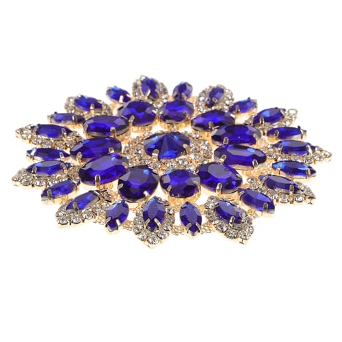 MUELODSIC DIY Strass Applikation Kreativer Patch für Kleidung Jeans Taschen Aufbügelbare Dekoration mit Hot Melt Kleber Blau mit Golduntergrund von MUELODSIC