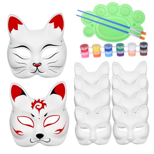MUELODSIC DIY Teiliges Fuchs Papiermasken mit Farben Acrylfarben und Pinseln Leere Bastelmasken aus Papiermasse mit Elastischem Band für Karneval Fasching Malspaß und Kostümparty MUELODSIC DIY Teiliges Fuchs Papiermasken mit Farben Acrylfarben und Pinseln Leere Bastelmasken aus Papiermasse mit Elastischem Band für Karneval Fasching Malspaß und Kostümparty von MUELODSIC