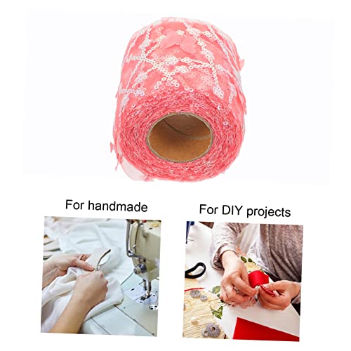 MUELODSIC Dekoband mit Stickerei und Schimmernden Pailletten Breit Dünnes Organza Band für DIY Kleidung Schuhe Haaraccessoires und Bastelprojekte von MUELODSIC