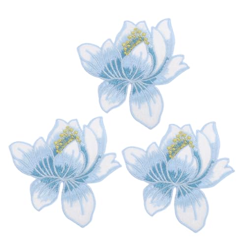 MUELODSIC Delikate Bestickte Lotusblumen Patches Dekorative Kleidung Applikationen zum Aufnähen und Aufbügeln Langlebige Stoffflicken für Qipao Reparatur und DIY Verzierungen von MUELODSIC