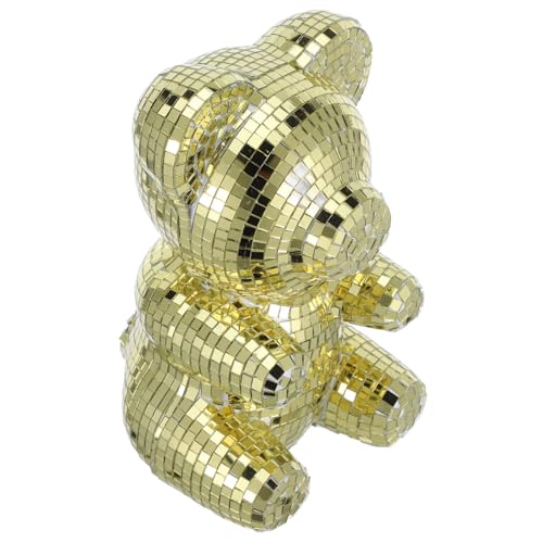 MUELODSIC Disco Spiegel Bär Dekofigur Reflektierendes Party und Heimdekor Großer Goldener Spiegelornament Vielseitige Tischmitte für Disco und Geburtstagsfeiern MUELODSIC Disco Spiegel Bär Dekofigur Reflektierendes Party und Heimdekor Großer Goldener Spiegelornament Vielseitige Tischmitte für Disco und Geburtstagsfeiern von MUELODSIC