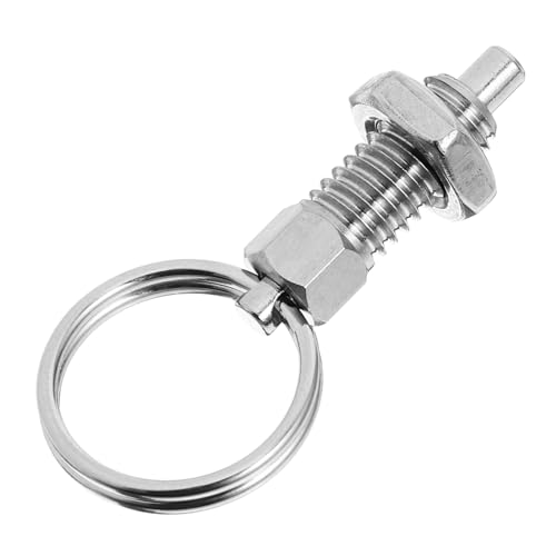 MUELODSIC Edelstahl Federbolzen mit Zugring Schwerlastfeder geladener Sicherungsstift Rostfrei Vielseitiger Selbstsichernder Rastbolzen für Anhängertore und Industrieanwendungen Einfache von MUELODSIC