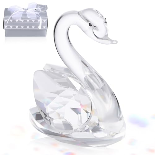 MUELODSIC Kristall Schwan Dekoration Elegantes Desktop Ornament Für Wohnräume Vielseitig Einsetzbar Für Schlafzimmer Wohnzimmer Geschenkidee Kunstvoll Gefertigt Aus Hochwertigem Kristall von MUELODSIC