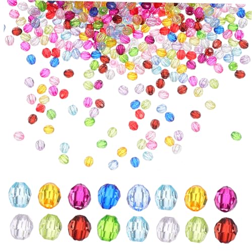 MUELODSIC Facettierte Perlen Leichte Schmuckperlen mit Glatter Oberfläche Robuste Spacer Beads für Armbänder Halsketten Ohrringe DIY Schmuckherstellung MUELODSIC Facettierte Perlen Leichte Schmuckperlen mit Glatter Oberfläche Robuste Spacer Beads für Armbänder Halsketten Ohrringe DIY Schmuckherstellung von MUELODSIC