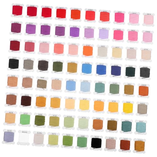 MUELODSIC Farben Stickgarn Spulen Baumwollfaden mit Aufbewahrungsbox für DIY Nähprojekte für Hand und Maschinensticken Cross Stitch und Bastelarbeiten von MUELODSIC