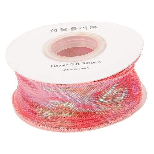 MUELODSIC Geschenkband Rot Irisierend Geschenkverpackungsband für DIY Dekoration Schleifenband für Blumensträuße Bastel und Haaraccessoires Vielseitig Verwendbar Leicht Zuschneidbar von MUELODSIC