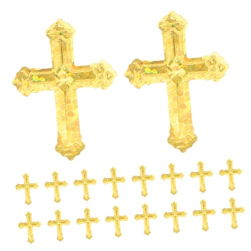 MUELODSIC Goldene Kreuz Konfetti Tischstreuung Glitzernde Streudeko für Kommunion Taufe Hochzeit Geburtstag Religiöse Feier Vielseitige Partydekoration von MUELODSIC