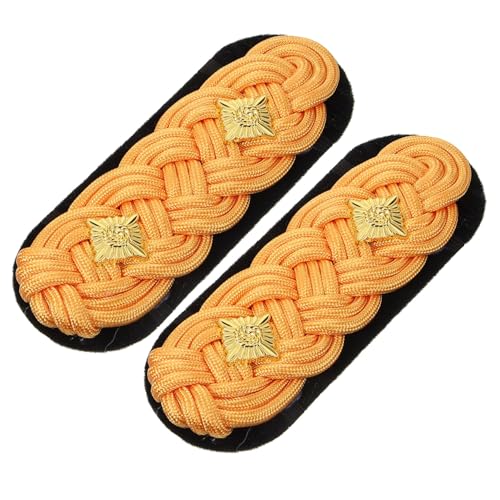 MUELODSIC Goldene Woven Schulterabzeichen mit Sternen Kleine Vielseitig für Sicherheitsuniform Kostüm und Formelle Veranstaltungen Dekorative Stabile Epauletten für Auftritte von MUELODSIC