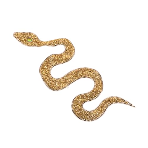 MUELODSIC Goldfarbener Schlangen Aufnäher zum Aufbügeln Dekorativer Strapazierfähiger Strass Textil Patch Vielseitig für Kleidung Rucksack DIY Verzierung Hautfreundlich und Langlebig MUELODSIC Goldfarbener Schlangen Aufnäher zum Aufbügeln Dekorativer Strapazierfähiger Strass Textil Patch Vielseitig für Kleidung Rucksack DIY Verzierung Hautfreundlich und Langlebig von MUELODSIC