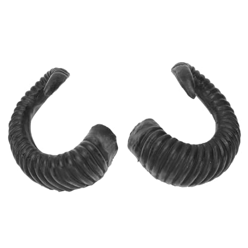 MUELODSIC Halloween Kopfschmuck Schwarze Schäfchenhörner Haarreif Mittelgroß Party Deko Karneval Kostüm Zubehör von MUELODSIC